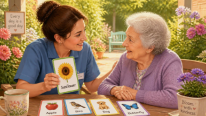Low Cost Tools That Improve Communication

For instance, print photo labels for drawers and doors instead of buying costly memory aids. A home printer and old photographs work well for this. In addition, use a simple kitchen timer to build in a short pause before repeating a request. This gives the person time to respond on their own. Meanwhile, local memory cafes and carer groups often run free sessions. These groups build skills without any cost.